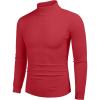 COOFANDY Mens Mock Turtleneck Slim Fit Pullover Sweater Casual Basic Knitted Thermal Sweaters(Red)