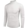 COOFANDY Mens Mock Turtleneck Slim Fit Pullover Sweater Casual Basic Knitted Thermal Sweaters(White)