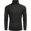 COOFANDY Men’s Slim Fit Turtleneck Sweater Casual Pullover Sweater Lightweight Ribbed Sweater(Charcoal Grey)