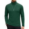 COOFANDY Men’s Turtleneck Sweater Slim Fit Lightweight Basic Ribbed Sweaters(Green)