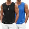 COOFANDY Men’s Workout Tank Top 2 Pack Casual Soft Sleeveless Gym Muscle Shirts Bodybuilding Tee(Blackblue)