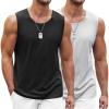 COOFANDY Men’s Workout Tank Top 2 Pack Casual Soft Sleeveless Gym Muscle Shirts Bodybuilding Tee(Blacklight Grey)