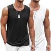 COOFANDY Men’s Workout Tank Top 2 Pack Casual Soft Sleeveless Gym Muscle Shirts Bodybuilding Tee(Blackwhite)