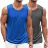 COOFANDY Men’s Workout Tank Top 2 Pack Casual Soft Sleeveless Gym Muscle Shirts Bodybuilding Tee(Dark Grey Deep Blue)