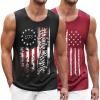 COOFANDY Men’s Workout Tank Top 2 Pack Casual Soft Sleeveless Gym Muscle Shirts Bodybuilding Tee(Usa Flag 1)