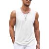 COOFANDY Men’s Workout Tank Top 2 Pack Casual Soft Sleeveless Gym Muscle Shirts Bodybuilding Tee(White)