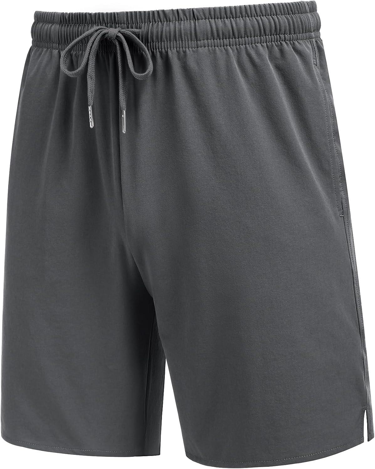 imageCOOFANDY Mens Athletic Running Shorts 7quot Quick Dry Lightweight Workout Gym Basketball Hiking Shorts with Pockets2 Pack BlackDark Grey