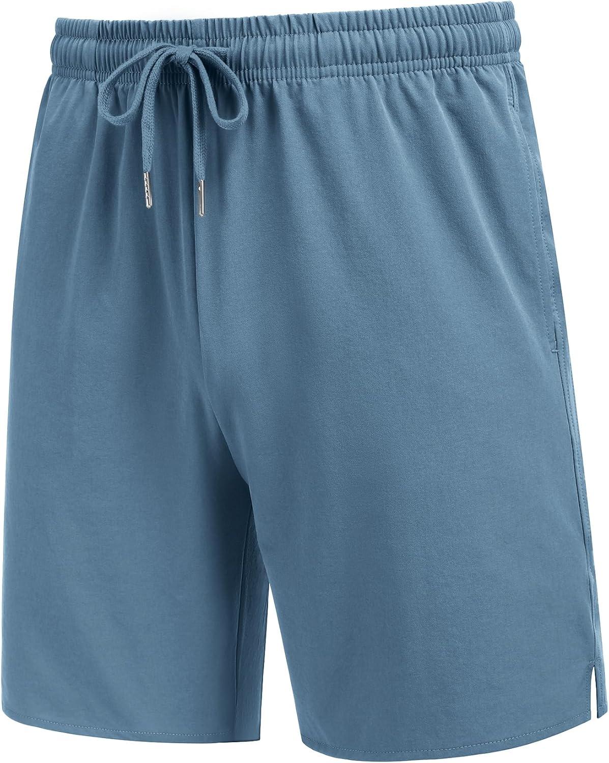 imageCOOFANDY Mens Athletic Running Shorts 7quot Quick Dry Lightweight Workout Gym Basketball Hiking Shorts with PocketsBlue