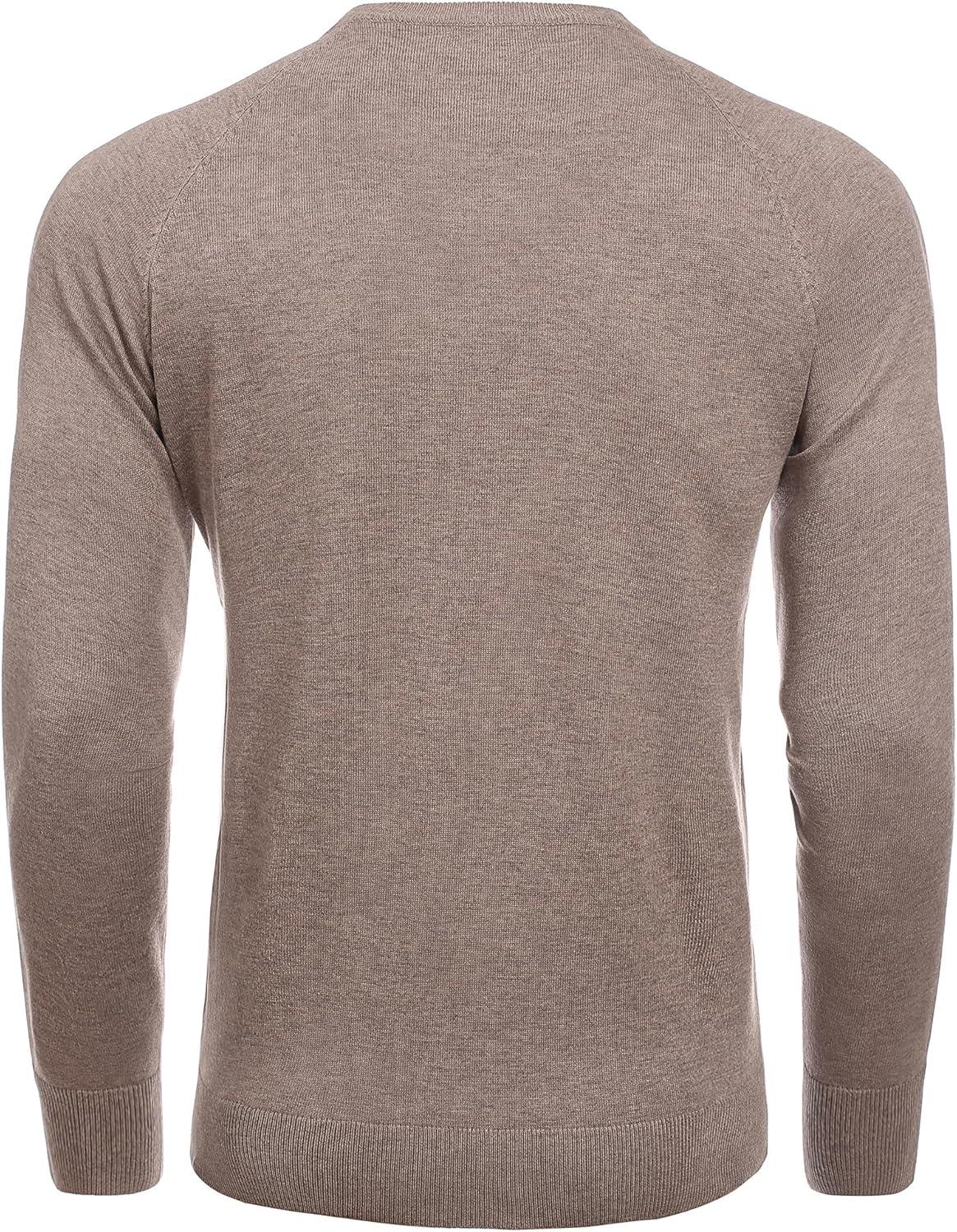 imageCOOFANDY Mens Crewneck Sweater Casual Dress Pullover Sweaters Slim Fit Lightweight Long Sleeve Raglan SweatersLight Khaki