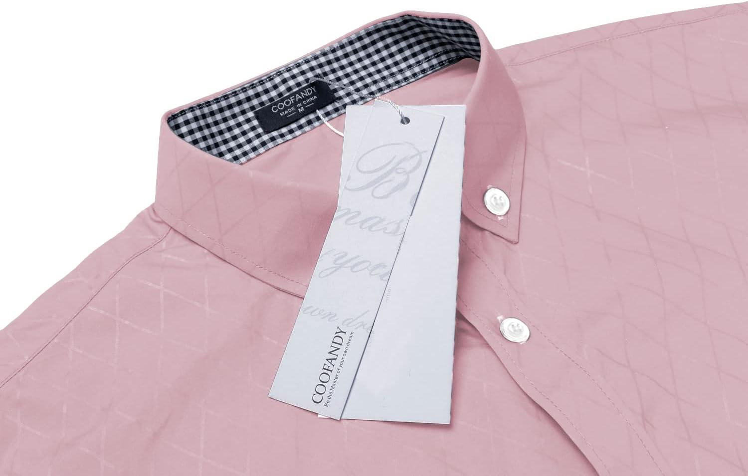 imageCOOFANDY Mens Rose Shiny Shirt Luxury Flowered Printed Button Down ShirtPink