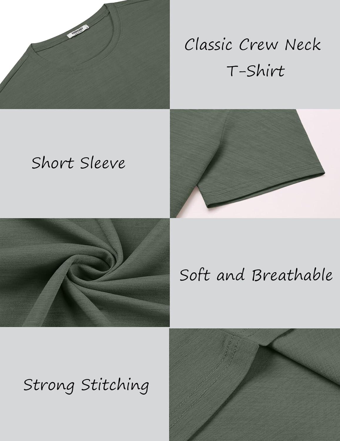 imageCOOFANDY Mens T Shirt Short Sleeve Classic Crew Neck TShirt Casual Summer Basic Tee ShirtsArmy Green