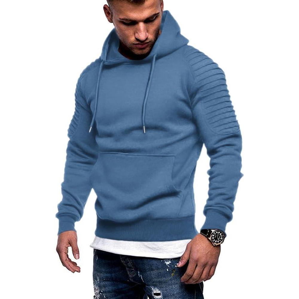 imageCOOFANDY Mens Hoodie Casual Drawstring Athletic Hoodies Hooded Pullover Sweatshirts with PocketDark Blue