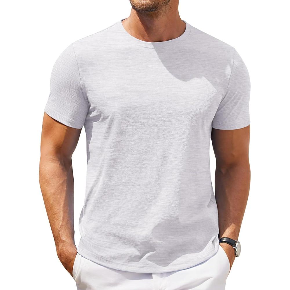 imageCOOFANDY Mens T Shirt Short Sleeve Classic Crew Neck TShirt Casual Summer Basic Tee ShirtsWhite