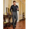 COOFANDY Men Classic Fit Dress Pant Casual Flat Front Pant Expandable Waist Suit Pant(A-dark Grey)