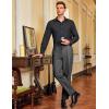 COOFANDY Men Classic Fit Dress Pant Casual Flat Front Pant Expandable Waist Suit Pant(A-dark Grey)