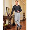 COOFANDY Men Classic Fit Dress Pant Casual Flat Front Pant Expandable Waist Suit Pant(A-light Grey Heather)