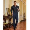COOFANDY Men Classic Fit Dress Pant Casual Flat Front Pant Expandable Waist Suit Pant(A-navy Blue)
