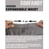 COOFANDY Men Classic Fit Dress Pant Casual Flat Front Pant Expandable Waist Suit Pant(Dark Grey Heather)