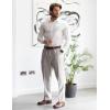 COOFANDY Men Classic Fit Dress Pant Casual Flat Front Pant Expandable Waist Suit Pant(Light Grey Heather)