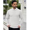COOFANDY Men Dress Crewneck Sweater Pullover Knit Long Sleeve Casual Slim Fit Sweater(A-white)