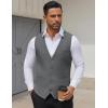 COOFANDY Men’s Business Suit Vests Slim Fit Formal Dress Waistcoat Groomsman Vest For Wedding(Charcoal Gray)