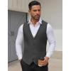 COOFANDY Men’s Business Suit Vests Slim Fit Formal Dress Waistcoat Groomsman Vest For Wedding(Dark Gray)