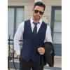 COOFANDY Men’s Business Suit Vests Slim Fit Formal Dress Waistcoat Groomsman Vest For Wedding(Navy Blue)