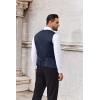 COOFANDY Men’s Business Suit Vests Slim Fit Formal Dress Waistcoat Groomsman Vest For Wedding(Navy Blue)