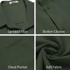 COOFANDY Mens Button Down Shirts Short Sleeve Stain Shield Dress Shirts Business Casual Shirt with Pocket(Olive Green)