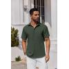 COOFANDY Mens Button Down Shirts Short Sleeve Stain Shield Dress Shirts Business Casual Shirt with Pocket(Olive Green)