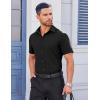 COOFANDY Men’s Button Down Shirts Stain Shield Dress Shirts Short Sleeve Summer Business Casual Shirts(Black)