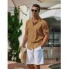 COOFANDY Men’s Button Down Shirts Stain Shield Dress Shirts Short Sleeve Summer Business Casual Shirts(Caramel)