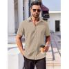 COOFANDY Men’s Button Down Shirts Stain Shield Dress Shirts Short Sleeve Summer Business Casual Shirts(Khaki)