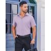 COOFANDY Men’s Button Down Shirts Stain Shield Dress Shirts Short Sleeve Summer Business Casual Shirts(Lavender)