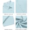 COOFANDY Men’s Button Down Shirts Stain Shield Dress Shirts Short Sleeve Summer Business Casual Shirts(Light Blue)