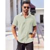 COOFANDY Men’s Button Down Shirts Stain Shield Dress Shirts Short Sleeve Summer Business Casual Shirts(Light Green)