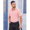 COOFANDY Men’s Button Down Shirts Stain Shield Dress Shirts Short Sleeve Summer Business Casual Shirts(Light Pink)