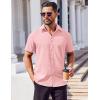 COOFANDY Men’s Button Down Shirts Stain Shield Dress Shirts Short Sleeve Summer Business Casual Shirts(Light Pink)