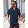COOFANDY Men’s Button Down Shirts Stain Shield Dress Shirts Short Sleeve Summer Business Casual Shirts(Navy Blue)