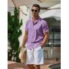 COOFANDY Men’s Button Down Shirts Stain Shield Dress Shirts Short Sleeve Summer Business Casual Shirts(Purple)