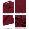 COOFANDY Men’s Button Down Shirts Stain Shield Dress Shirts Short Sleeve Summer Business Casual Shirts(Wine Red)