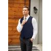 COOFANDY Men’s Casual Business Vests Lightweight Waistcoat Slim Fit Suit Vest(Dark Blue)