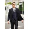 COOFANDY Men’s Casual Business Vests Lightweight Waistcoat Slim Fit Suit Vest(Navy Plaid)