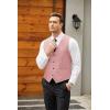 COOFANDY Men’s Casual Business Vests Lightweight Waistcoat Slim Fit Suit Vest(Pink)