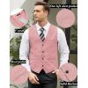 COOFANDY Men’s Casual Business Vests Lightweight Waistcoat Slim Fit Suit Vest(Pink)