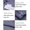 COOFANDY Men’s Casual Button Down Shirt Long Sleeve Linen Chambray Shirt(1- Blue)