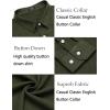 COOFANDY Men’s Casual Button Down Shirt Long Sleeve Linen Chambray Shirt(Army Green)