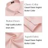 COOFANDY Men’s Casual Button Down Shirt Long Sleeve Linen Chambray Shirt(Light Pink)