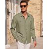 COOFANDY Mens Casual Button Down Shirts Long Sleeve Wrinkle Free Untucked Dress Shirts(Army Green)