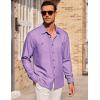 COOFANDY Mens Casual Button Down Shirts Long Sleeve Wrinkle Free Untucked Dress Shirts(Purple)